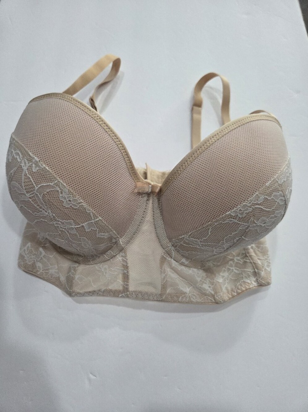 Freya Longline Lace Push-Up Bra in Beige Sz.30H
